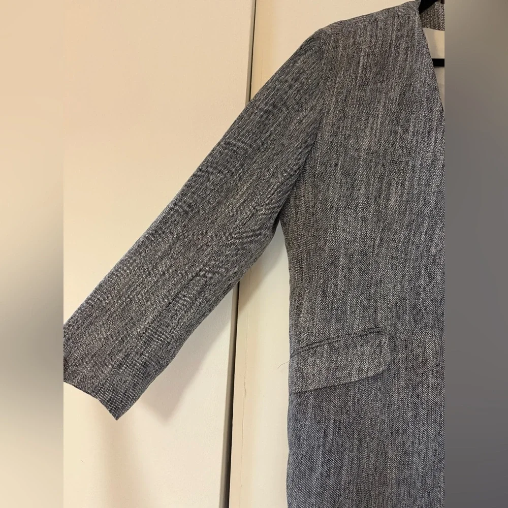Vintage Christian Dior The Suit Grey Blazer Jacket, Shoulder Pads Removed